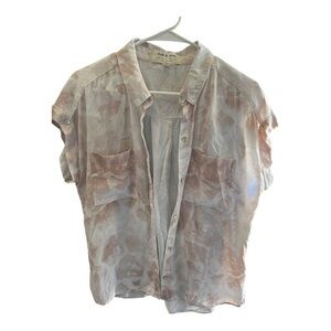 Anthropologie Cloth & Stone Pink and White Blouse